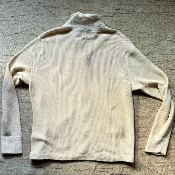 RRL Ralph Lauren Double RL Beige Men's shawl collar Linen Cardigan size -L - Picture 4 of 7